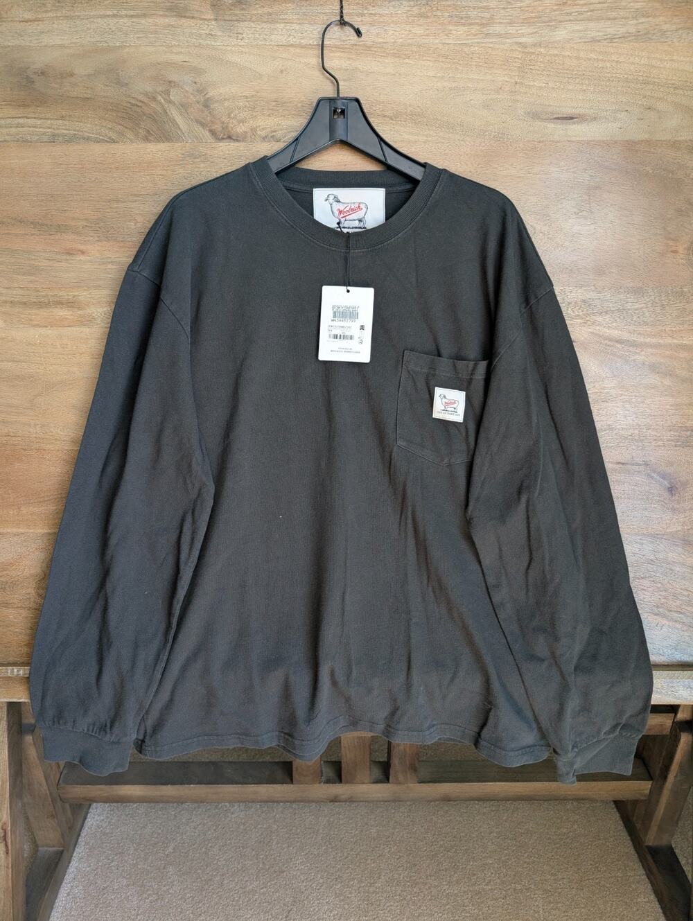 NWT Woolrich x One Of These Days Pocket Shirt Mens XXL Faded Black Long Sleeve